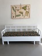 Vintage Zweedse klepbank keukenbank wit met bekleding, Ophalen
