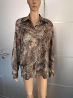 i23 Sommermann maat 48=XL blouse top bruin/zwart