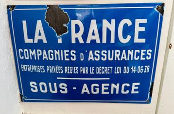 Emaille reclamebord 1950 La France beschikbaar voor biedingen