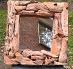 Landelijke stoere  robuuste spiegel .drijfhout omlijsting., Antiek en Kunst, Ophalen, Vierkant, 50 tot 100 cm, Minder dan 100 cm