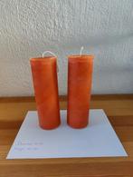 Kaarsen oranje (2 stuks), Ophalen of Verzenden, Zo goed als nieuw, Overige materialen, Minder dan 25 cm