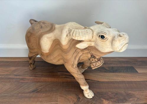 Handgemaakte suar-houten waterbuffel - GROOT +/- 50cm, Antiek en Kunst, Kunst | Beelden en Houtsnijwerken, Ophalen of Verzenden