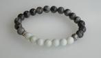 Mooie Herenarmband met Larvikiet en Amazoniet edelstenen, Nieuw, Elastiek, Met edelsteen, Verzenden