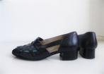 1739 VINTAGE Gabor kobalt blauwe peeptoe pumps 37 38, Blauw, Ophalen of Verzenden, Schoenen met lage hakken, Zo goed als nieuw