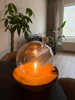 Houten tafellamp met glazen bol, Ophalen, Gebruikt, Hout, Minder dan 100 cm