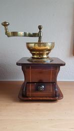 Antieke koffiemolen hout intarsia koper 19e eeuw, Antiek en Kunst, Verzenden