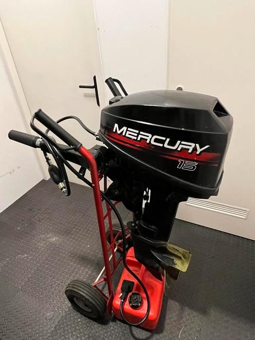 Mercury 15pk 2 takt buitenboordmotor, Watersport en Boten, Buiten- en Binnenboordmotoren, Gebruikt, Benzine, Buitenboordmotor