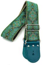 GBStof006 Gitaarband groen turkoise barok bohemian 167cm, Verzenden, Nieuw, Elektrische gitaar
