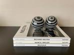 Set Vintage Modernist Keramieken Gestreepte Globe Objecten, Huis en Inrichting, Ophalen of Verzenden, Gebruikt