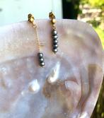 Zwart grijze parel oorbellen, Sieraden, Tassen en Uiterlijk, Oorbellen, Overige materialen, Hangers, Zwart, Nieuw