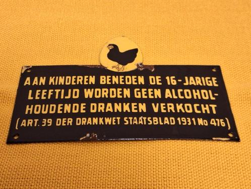 Oud Emaille Reclame Bordje Zwarte Kip Advocaat Lucas Bols, Antiek en Kunst, Antiek | Emaille, Ophalen of Verzenden
