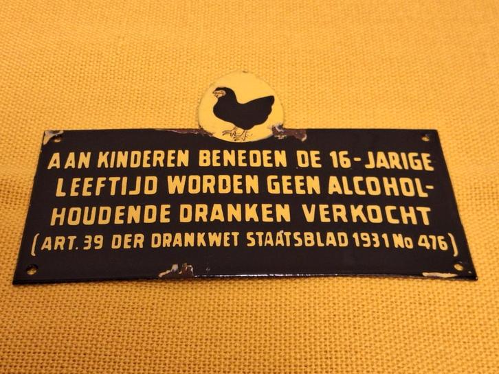 Oud Emaille Reclame Bordje Zwarte Kip Advocaat Lucas Bols, Antiek en Kunst, Antiek | Emaille, Ophalen of Verzenden