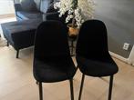 Zwarte velvet eetkamerstoelen, Huis en Inrichting, Stoelen, Ophalen, Zo goed als nieuw, Zwart