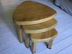 Vintage  brutalist houten bijzettafels. Nestingtables., Ophalen of Verzenden, Huis en Inrichting