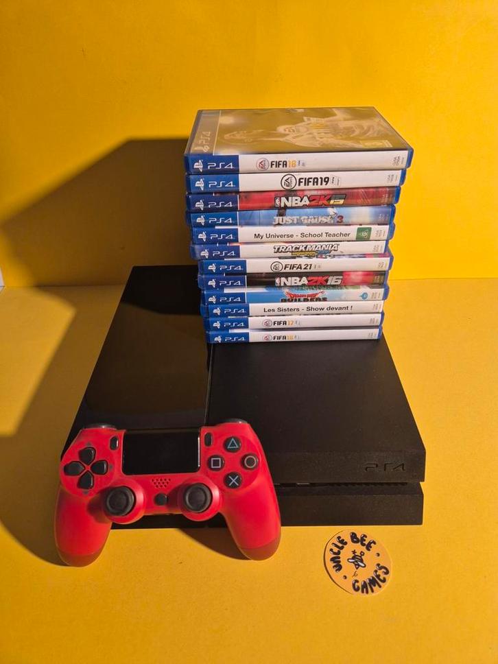 Sony Ps4 500GB Black + Controller + 12 games, Spelcomputers en Games, Spelcomputers | Sony PlayStation 4, Zo goed als nieuw, Original