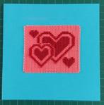 kaart met geborduurde harten (1805), Hobby en Vrije tijd, Kaarten | Zelfgemaakt, Ophalen of Verzenden, Nieuw, Overige thema's