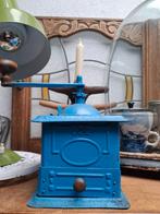 oma's nostalgische oude blauwe metalen koffiemolen, Antiek en Kunst, Curiosa en Brocante, Ophalen of Verzenden