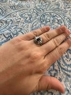 Antieke vintage ring met granaat zilver, Ophalen of Verzenden, Zo goed als nieuw, Zilver, Dame