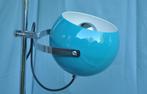Herda | Staande vloerlamp | dubbele bollamp | Teal | Design, Huis en Inrichting, Lampen | Vloerlampen, Metaal, Vintage - mid century - 70ties - vloerlamp - Bollamp - Teal