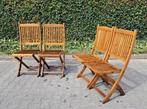 2 + 2 Teak & Garden bistrostoelen, inklapbaar, Ophalen, Gebruikt, Teakhout, Inklapbaar
