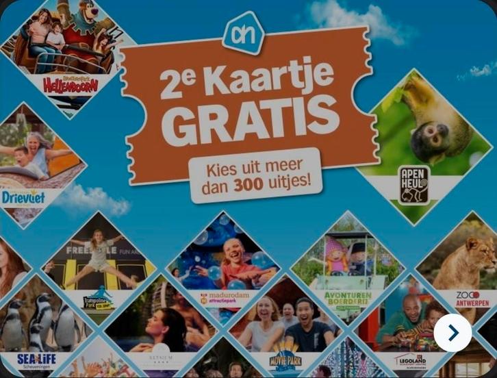 Spaarkaarten AH 2e kaartje gratis, Tickets en Kaartjes, Recreatie | Pretparken en Attractieparken, Kortingskaart