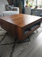 Massief sheesham houten salontafel op wielen, Ophalen, 50 tot 100 cm, 50 tot 100 cm, Minder dan 50 cm