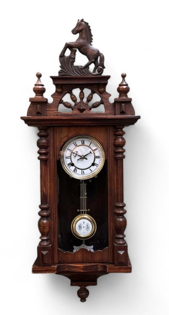 1555. Houten regulateur, Duitsland, eind 19e eeuw, Huis en Inrichting, Woonaccessoires | Klokken, Wandklok, Ophalen of Verzenden