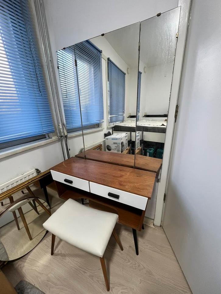 Vintage retro kaptafel set, Huis en Inrichting, Tafels | Kaptafels, Zo goed als nieuw, Minder dan 100 cm, 50 tot 100 cm, Ophalen