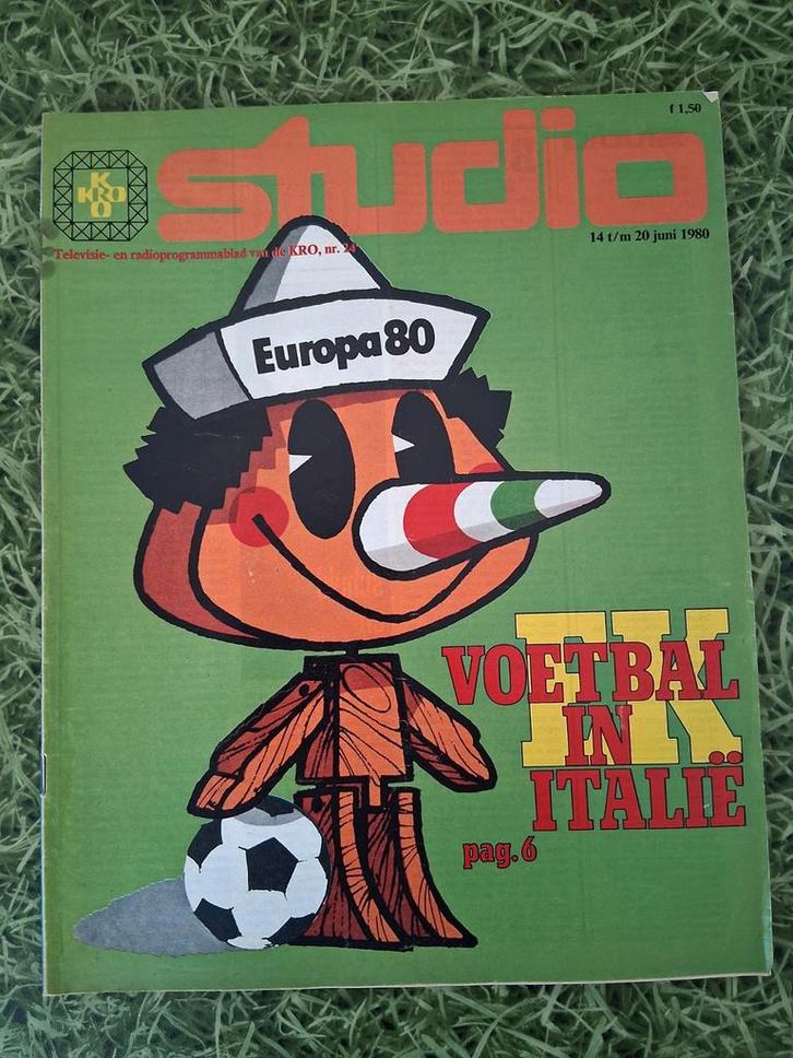 KRO Studio radio tv gids, nummer 24, EK voetbal Italië 1980, Boeken, Tijdschriften en Kranten, Gelezen, Sport en Vrije tijd, Ophalen of Verzenden