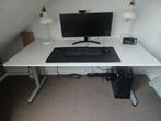 Bureau wit 160x80. In hoogte verstelbaar, Ophalen, In hoogte verstelbaar