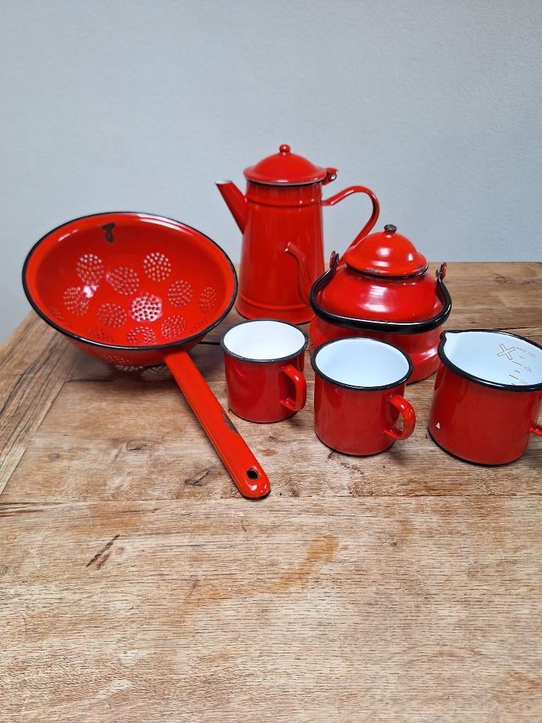 Antieke rode keukenset, Ophalen, Gebruikt, Overige materialen, Overige typen
