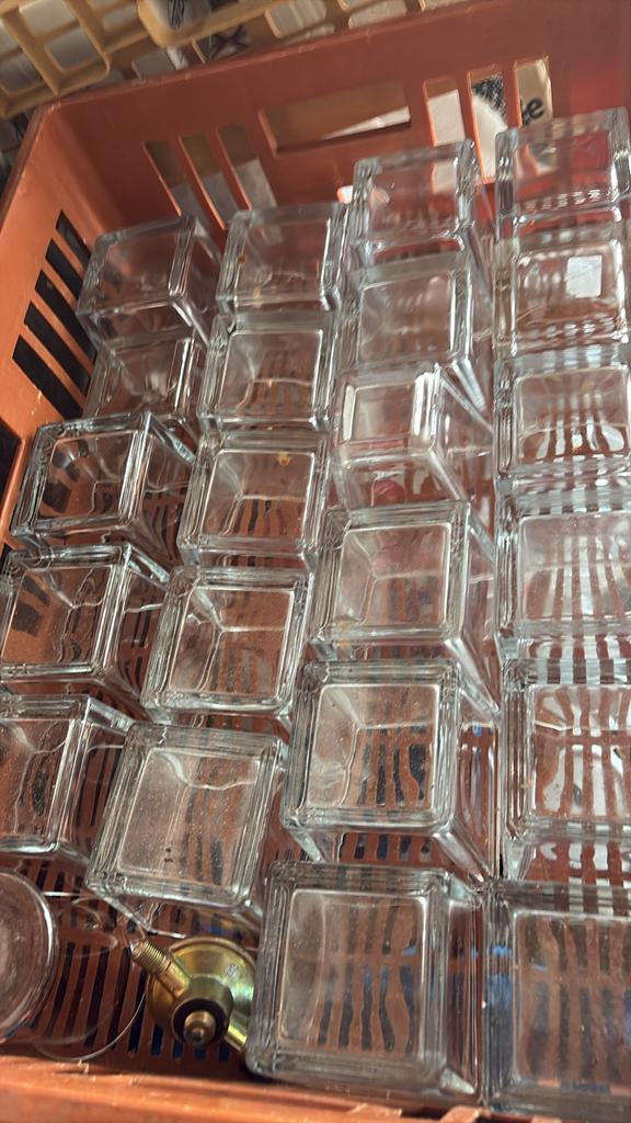 Glazen Accubakken, Antiek en Kunst, Antiek | Glas en Kristal, Ophalen of Verzenden