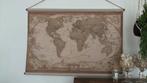 Vintage wereldkaart wanddecoratie – landkaart op canvas, Huis en Inrichting, Ophalen, Zo goed als nieuw
