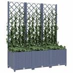 Plantenbak met latwerk 120x40x136 cm polypropeen donkergrijs, Tuin en Terras, Bloembakken en Plantenbakken, Nieuw, Kunststof, Ophalen of Verzenden