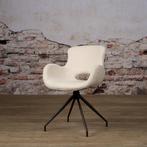 *VOORRAAD* 6 Eetkamerstoel Campo Stof Wit €1014,- NU €795,-, Wit, Nieuw, Ophalen of Verzenden, Draaibare eetkamerstoelen stoelen stof teddy wit