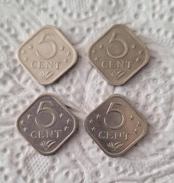 TE KOOP! 4 Munten 5c van Nederlandse Antillen uit 1982! beschikbaar voor biedingen