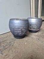 Set van 2 sfeervolle kaarsenhouders, Huis en Inrichting, Overige materialen, Grijs, Ophalen of Verzenden, Zo goed als nieuw