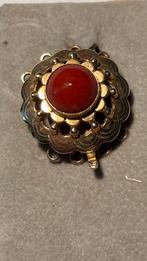 Gouden bloedkoraal slot 19,5 mm, Verzenden, Goud, Ketting, Met edelsteen