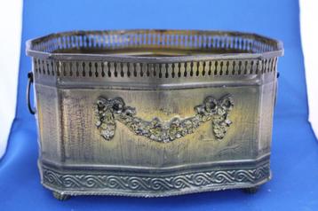 Antieke kolenkit, kolenblik, kit, groen. 25x20x15cm. K7 beschikbaar voor biedingen