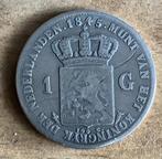 1 gulden 1845 Willem II, Postzegels en Munten, Ophalen, 1 gulden, Zilver, Losse munt