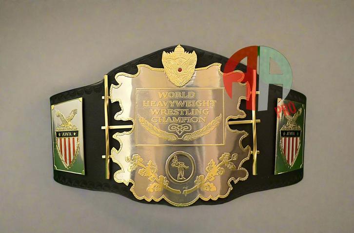 AWA World Heavyweight Championship Belt One Size 4MM, Sport en Fitness, Vechtsporten en Zelfverdediging, Nieuw, Overige, Vechtsportmateriaal