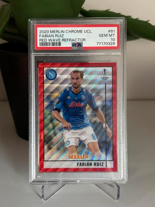 Fabián Ruiz Red Wave /5 – PSA 10 – Pop 1 – Merlin UCL, Verzamelen, Sportartikelen en Voetbal, Zo goed als nieuw, Buitenlandse clubs