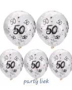 50 jaar confetti ballonnen- 5 stuks nr C649, Ophalen of Verzenden, Nieuw, Versiering, Verjaardag