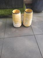Gele Vazen - Set van 2, Ophalen, Gebruikt, Minder dan 60 cm, Rond
