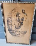 Grote Art Deco litho in kleur handgesigneerd Degouy, Ophalen of Verzenden