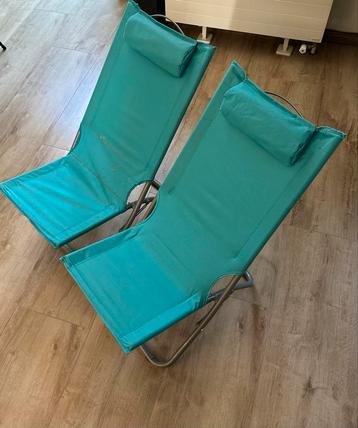 2 Strandstoelen / Relaxstoelen - Inklapbaar beschikbaar voor biedingen