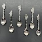 Vintage verzilverde DE lepeltjes Nederlandse schepen 6 st., Antiek en Kunst, Ophalen, Zilver