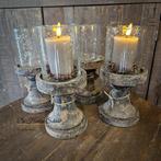Waxinehouder Glas op Houten Voet, Ophalen, Nieuw, Hout, Minder dan 25 cm