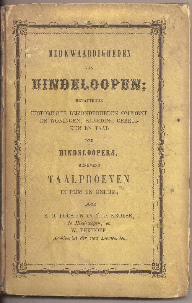 Roosjen,S.O.,D.Kroese,W.Eekhoff-Merkwaardigheden Hindeloopen, Antiek en Kunst, Antiek | Boeken en Bijbels, Ophalen of Verzenden