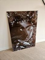 glasschilderij als nieuw, Huis en Inrichting, Woonaccessoires | Schilderijen, Tekeningen en Foto's, Minder dan 50 cm, Ophalen of Verzenden